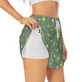 thumbnail image 2 of Bixox Women's Cute Yoga Frogs pattern 2 in 1 Running Shorts - Lightweight Athletic Workout Gym Yoga Shorts Liner with Pockets - Large, 2 of 7