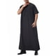 thumbnail image 4 of Tops para hombre, blusas y camisas de cuello redondo y manga corta para hombre, túnica musulmana para hombre, túnica árabe de estilo medio, camisa larga de manga corta con cuello abotonado y bolsillo,, 4 of 9