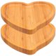 thumbnail image 1 of GOOHOCHY Bandeja de madera de bambú con forma de corazón, 2 unidades, para servir comida, té, café, pan, fruta, aperitivos, para hotel, restaurante y hogar., 1 of 8