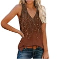 thumbnail image 1 of Blouse Sans Manches à Col en V pour Femmes, Haut Décontracté en Polyester, Tissu Léger et Doux, Longueur Régulière, pour l'Été et le Printemps, pour les Rendez-Vous Quotidiens et les Fêtes, 1 of 7