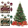 thumbnail image 2 of Clearance!Velvet Christmas Ornaments Balls Set 10PCS 8CM Special Shaped Flocking Baubles Burgundy Dark Green Pendant Decorations Shatterproof Christmas Ornaments Set for Xmas Tree Holiday Wedding Part, 2 of 8
