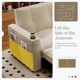 thumbnail image 7 of Hommoo 70" Convertible 2-in-1 Pull Out Couch Bed, Multi-Functional Corduroy Loveseat Sleeper Sofa Bed, White, 7 of 7