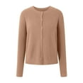 thumbnail image 5 of Gubotare Cardigan Léger pour Femme à Boutons, Manches Longues, Col Rond Décontracté, Tricot Doux, Chandails Hauts (Kaki,m), 5 of 5