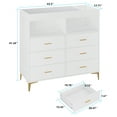 thumbnail image 3 of Changing Table Dresser with Drawers and LED Light, Baby Dresser with Changing Table Top, Power Outlet and Metal Feet, Diaper Changing Station Nursery Organizer for Infants Newborn, White, 3 of 9