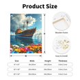 thumbnail image 2 of Sikiie Floral Ship On Ocean Print Canvas Decorative Hanging Painting, Anti-shrinkage Hanging Frame, Suitable for Home, Office Wall Decorations, 2 of 6