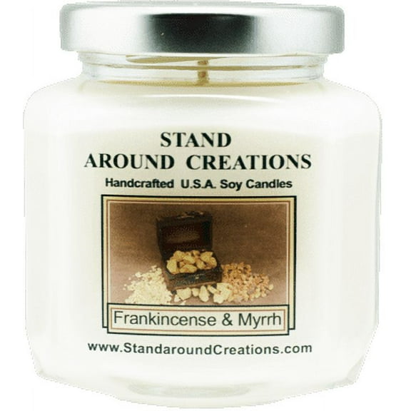 FRANKINCENSE & MYRRH HEX 6-OZ. ALL NATURAL SOY CANDLE