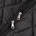 thumbnail image 5 of vdgthytj Winter Coats for Women Long Sleeve Full Zip Stand Collar Diamond Quilted Mid Length Puffer Jacket Winter Lightweight Casual Outerwear(Large,Black), 5 of 8