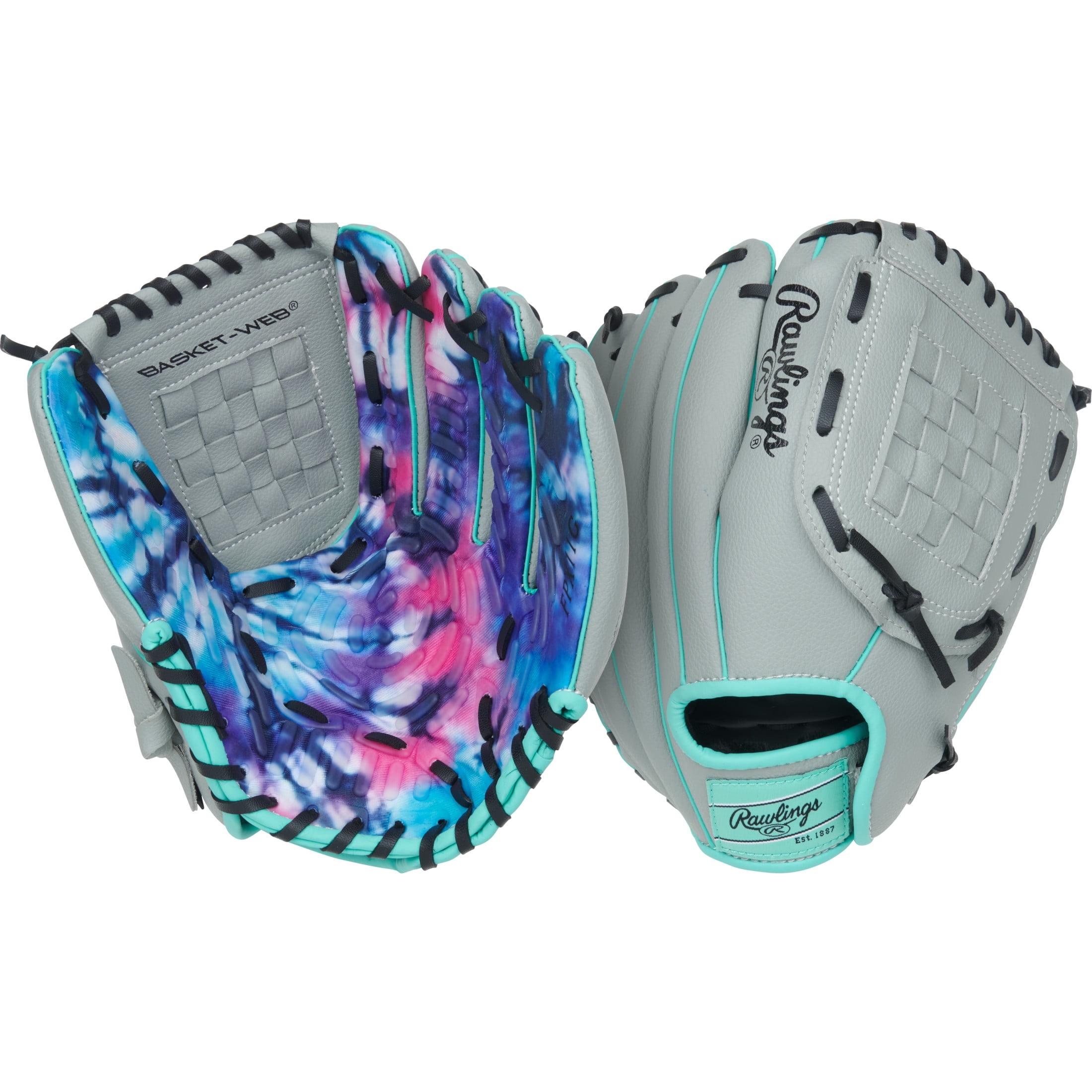Rawlings Flex Palm Youth Softball Glove | 11-Inch | Basket Web | LHT | Gray