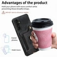 thumbnail image 6 of ELEHOLD for Samsung Galaxy A34 5G Case with Ring Holder, Galaxy A34 5G Wallet Case with RFID Blocking Card Holder Wristlet Strap, Magnetic Button Flip Folio Kickstand Shockproof Phone Cover,Black, 6 of 10
