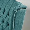 thumbnail image 5 of Elegant Button Tufted Wingback Recliner Chair, Manual Reclining with Spacious Oversized Design for Living Room Bedroom Home Theater, Teal, 5 of 6