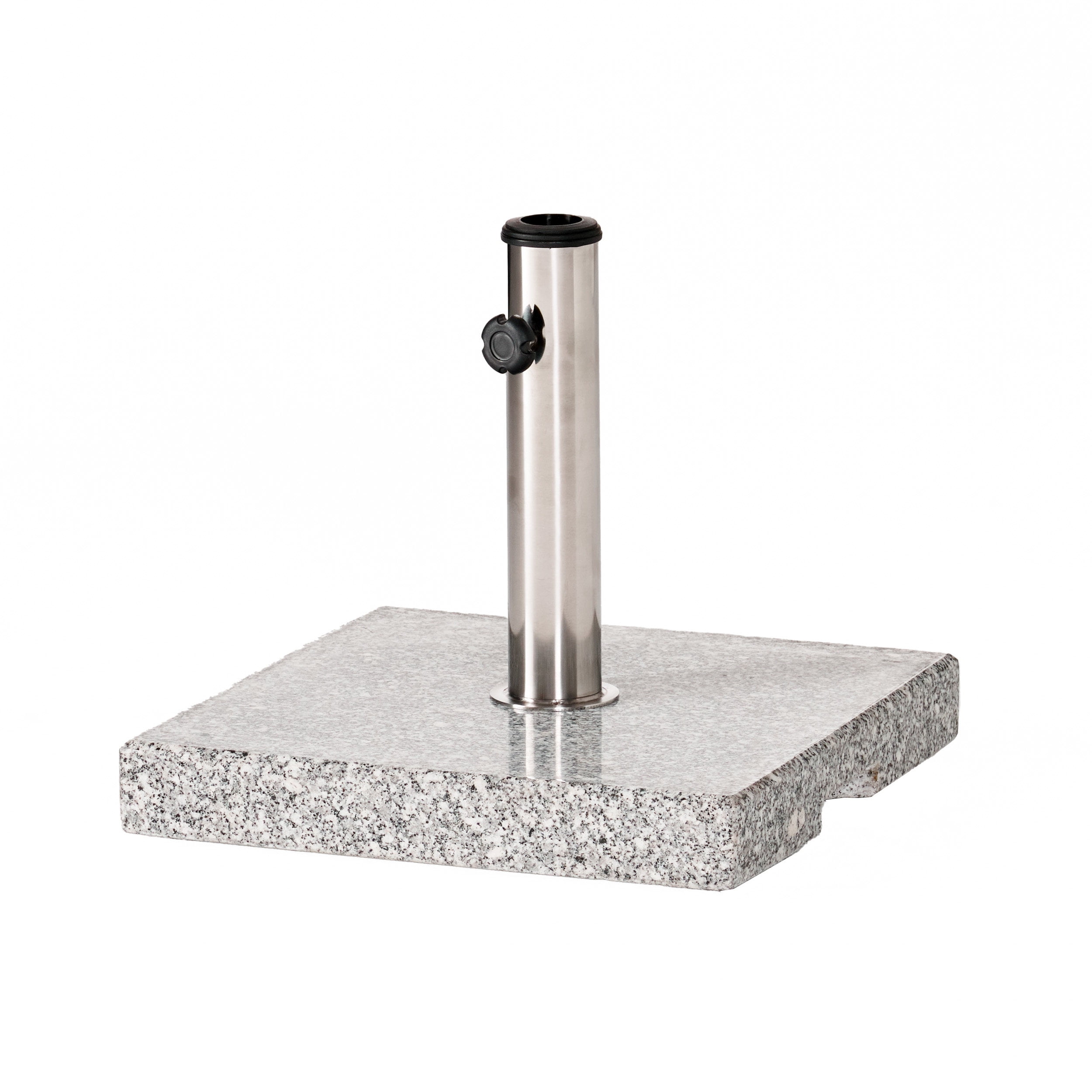 Jules 55lb Outdoor Granite Square Umbrella Holder Base, Grey