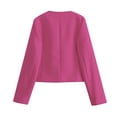 thumbnail image 4 of TKLPEHG Womens Cropped Blazer Jackets Slim Open Front Crew Neck Long Sleeve Casual Work Office Coat with Pockets (Hot Pink,M), 4 of 4