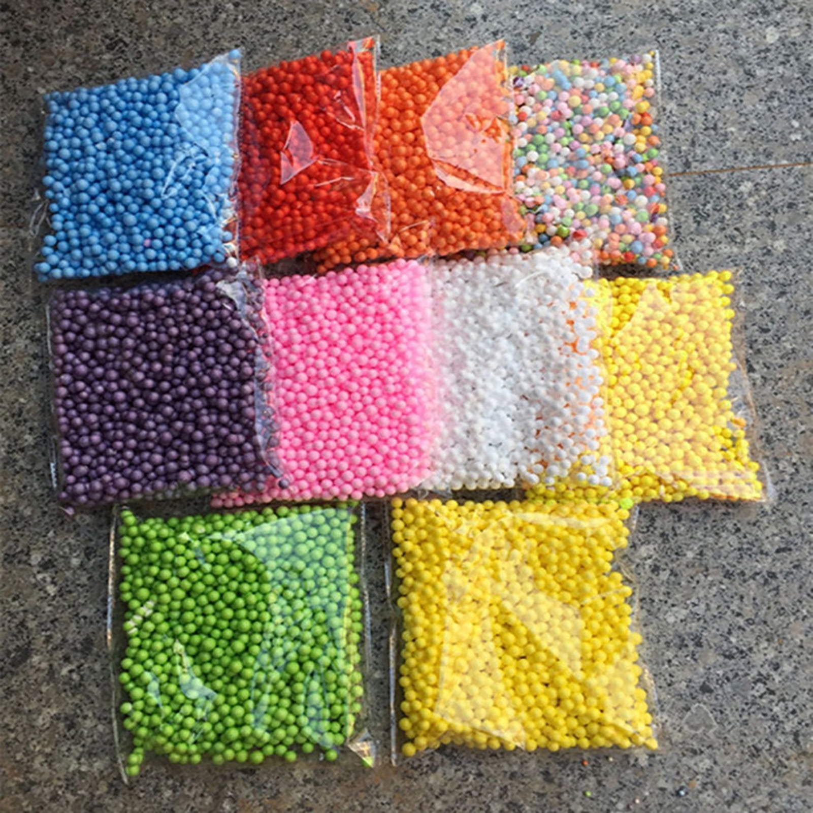 Polystyrene Styrofoam Filler Foam Mini Beads Balls Crafts Stuffing MulitColor 