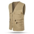 thumbnail image 5 of APEXFWDT Men’s Fishing Vest Summer Outdoor Utility Cargo Vest Work Safari Travel Photo Vest with Multi Pockets L,Khaki, 5 of 7