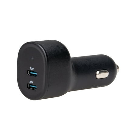 onn 40W Dual USB-C Port Car Charger, Fast Charging, USB-IF Certified, Black - Compatible with iPhone 17/16/15 Series, Samsung Galaxy, Google Pixel, and more