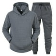 thumbnail image 2 of CONZONE Men's Sweatsuit 2 Piece Sets Casual Men's Jogging Tracksuit Set Solid Color Pullover Hoodie Sweatpants Sweat Suit for Men Cozy Fall Winter Athletic Track Suit Outfits, 2 of 9