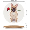 thumbnail image 2 of GZHJMY 6Pcs Round Valentines Dog in Love with Red Rose Ceramic Coasters with Cork-Backed for Coffee Drink, Cup Mat Absorbent Stone Coasters, 2 of 5
