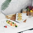 thumbnail image 6 of 3 Tier Serving Trays for Party, 12.2 Inch Porcelain Serving Platters and Tiered Trays, Foldable Sturdy Gold Stand, for Food Display, Fruit, Cake Dessert, Decoration Entertaining, White, 6 of 7