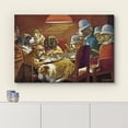thumbnail image 3 of HFDF Canvas Wall Art - Dogs Playg Poker Series - Ped with Four Aces (Four Policemen) by by C.M Coolidge - Giclee Prt Gallery Wrap Modern Home Art Ready to Hang - es 24x20inch Framed, 3 of 4