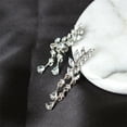 thumbnail image 3 of Grandest Birch 1 Pair Women Leaves Shape Rhinestone Inlaid Water-drop Tassels Earrings Ear Studs Jewelry for Party Rhinestone,Allo, 3 of 8