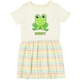 thumbnail image 3 of Inktastic Ribbit Cute Green Frog Girls Toddler Dress, 3 of 5