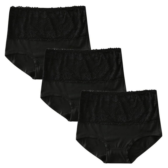 Bigersell Womens Underwears Clearance Plus Size Cotton Underwear Women Cheeky Panty Style P-1263 Nylon Period Panties Ladies Thongs Briefs Mid Waist Women Cheeky Panties Black 3Xl