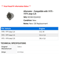 thumbnail image 2 of Alternator - Compatible with 1975 - 1979 Jeep CJ5 1976 1977 1978, 2 of 2