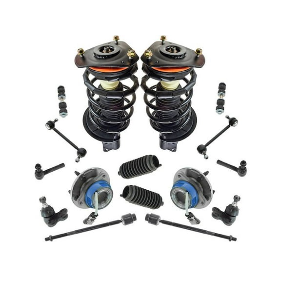 Front and Rear Strut Coil Spring Wheel Hub Ball Joint Kit 16 Piece - Compatible with 2004 - 2013 Chevy Impala 2005 2006 2007 2008 2009 2010 2011 2012