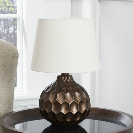 decor therapy bing faceted table lamp with linen shad