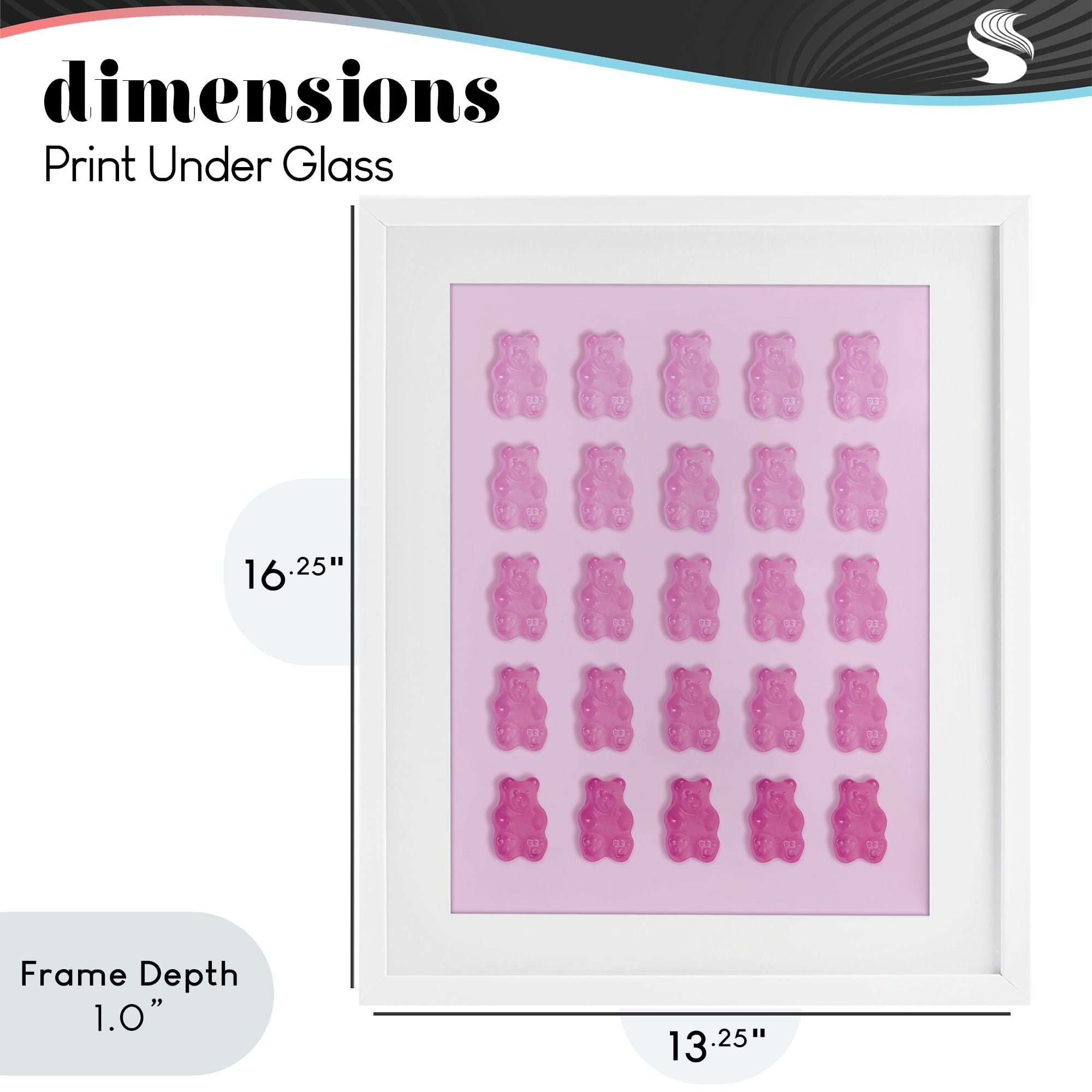 Stupell Industries Gradient Pastel Pink Bears White Framed Print Under Glass, design by LISH Creative