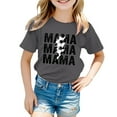 thumbnail image 1 of T-Shirts d'Été pour Filles, Imprimé Lettres, Manches Courtes, Basiques, Col Rond, Taille 10-11T, 1 of 4