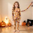 thumbnail image 2 of Kogui Halloween Pjs Kids 2-Piece Cute Ghost Pumpkin Print Soft Sleepwear Set Long Sleeve Kids Pjs 5T 6T (Beige,5-6 Years), 2 of 7