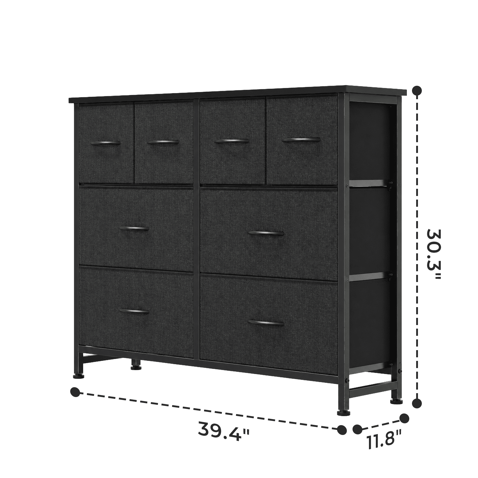 Alvantor Dresser for Bedroom with 8 Drawers, Fabric Dressers Storage Tower with Steel Frame Wood Tabletop, Storage Cabinet, Hallway, Closets