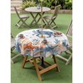 thumbnail image 4 of Outdoor Tablecloth with Umbrella Hole for Patio/Picnic/Party/Camping, Crab Coastal Waterproof Table Cloth Round Cover Washable, Summer Beach Coral Starfish Ocean (Dia 60"), 4 of 8