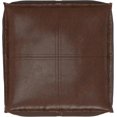 thumbnail image 3 of SIMPLIHOME Brody Square Pouf - 18 inch Wide Upholstered Vegan Leather Ottoman in Distressed Dark Brown, Boho Footstool, Coffee Table or Extra Seating for Living Room or Bedroom, Assembled, 3 of 5