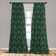 thumbnail image 5 of Ambesonne Wave Curtains, Zigzags Vibrant Abstract Art, Pair of 28"x95", Indigo Apple Green, 5 of 5