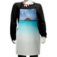 thumbnail image 1 of Ocean Kids Apron, Paradise Beach in Caribbean Water a Small Island Scene Dream Away Art Print, Boys Girls Apron Bib with Adjustable Ties for Cooking Baking Painting, Cream Turquoise, by Ambesonne, 1 of 2