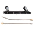 thumbnail image 1 of Pressure Washer Undercarriage Cleaner with 6 Nozzles 2 Extension Wands Under Car Water Broom with Swivel Wheel 4000psi Black Car Chassis Sprinkler, 1 of 5