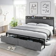 WhizMax Full Size Bed Frame with Headboard and Storage, Drawers