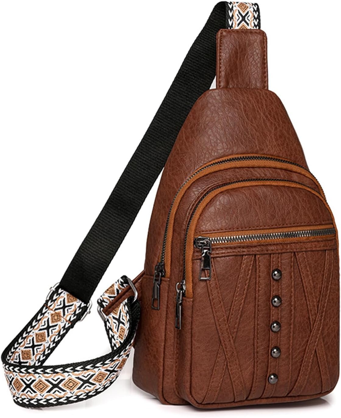 Sling Bag for Women Crossbody, Leather Cross Body Fanny Packs for Women, Trendy Chest Bag for Travel and Daily Use