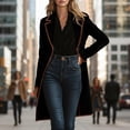 thumbnail image 5 of Women's Long Sleeves 2026 Fashion Velvet Jacket Open Front Button Cardigan Coat Outerwear, 5 of 8