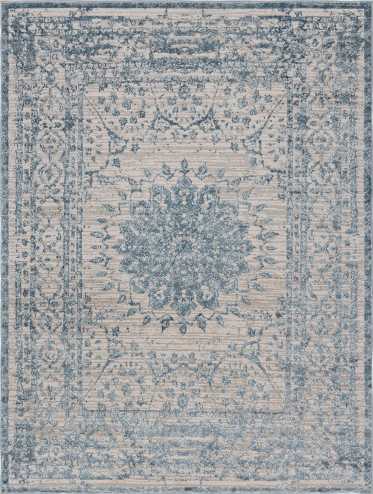 Unique Loom Derbyshire Aberdeen Rug Light Blue/Gray 9' x 12' Rectangle