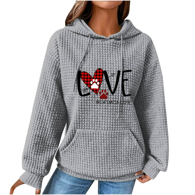 Birdeem Femmes Imprimé Col Rond Manches Longues Chandail en Molleton Ample Chandail Blouse