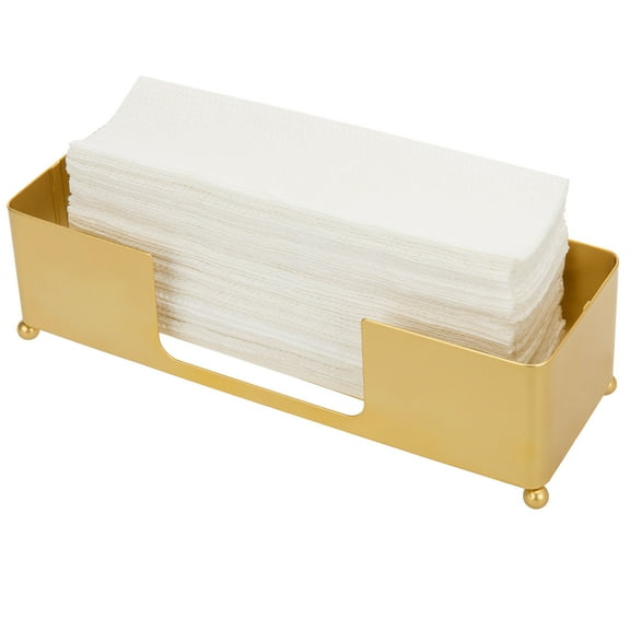 MyGift Tabletop Brass Tone Metal Commercial Folded Paper Towel Holder Dispenser Holder