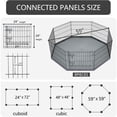 thumbnail image 2 of Foldable Metal Dog Exercise Pen/Pet Puppy Playpen Kennels Yard Fence Indoor/Outdoor 8 Panel 24" W x 24" H with Bottom Pad (with Bottom pad, 8 Panels 24" H), 2 of 6