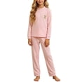 thumbnail image 6 of Cethrio Girls' Pajama Sets Long Sleeve, Fall Winter Comfortable 2 Piece Girls' Sleepwear Pink Size 7-8T, 6 of 6