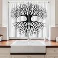thumbnail image 2 of Ambesonne Tree Kitchen Curtains, Roots Branch Leafless, 55"x30", Black White, 2 of 3