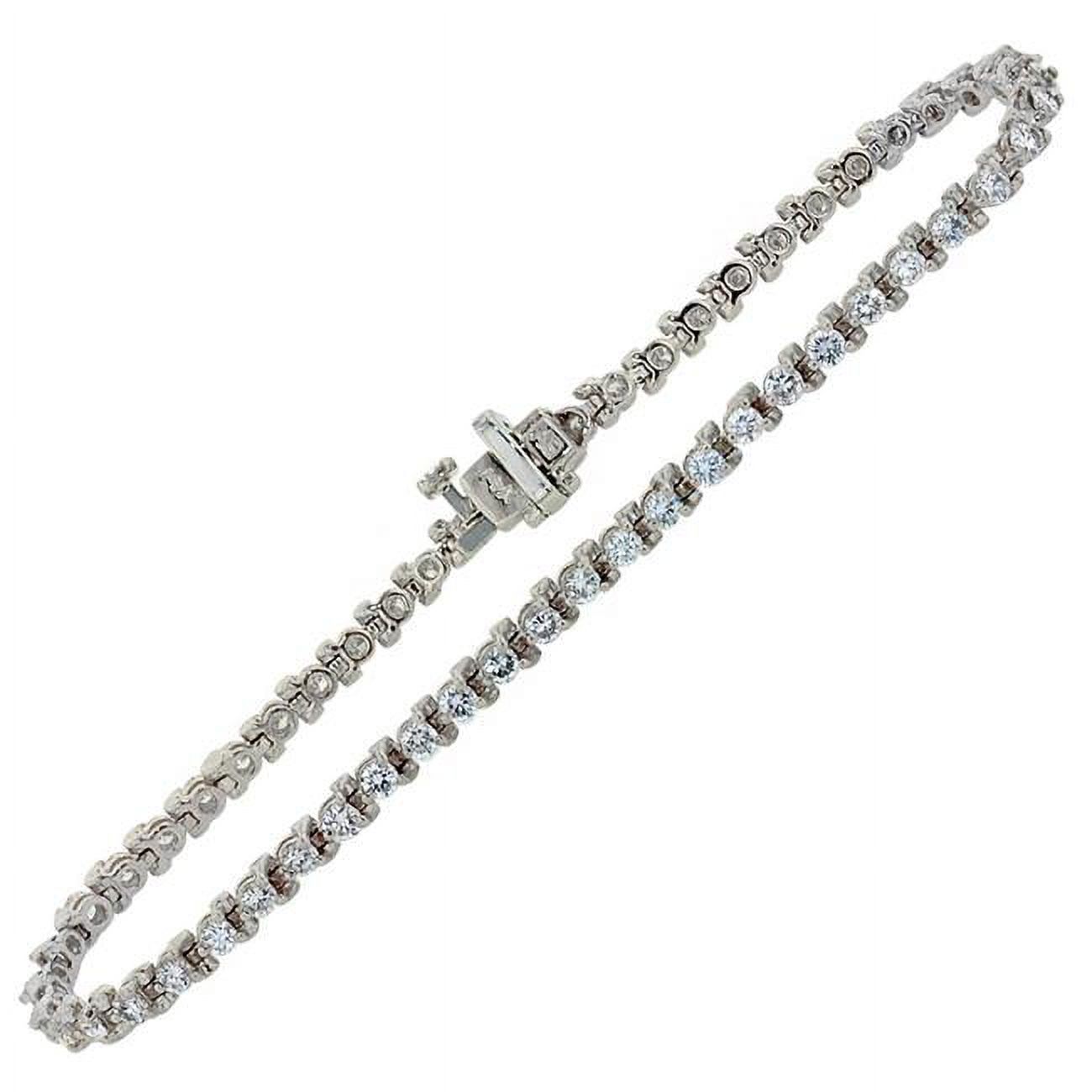 Harry Chad Enterprises 57042 3.30 CT Brilliant Cut Small Diamonds Tennis Bracelet, 14K White Gold