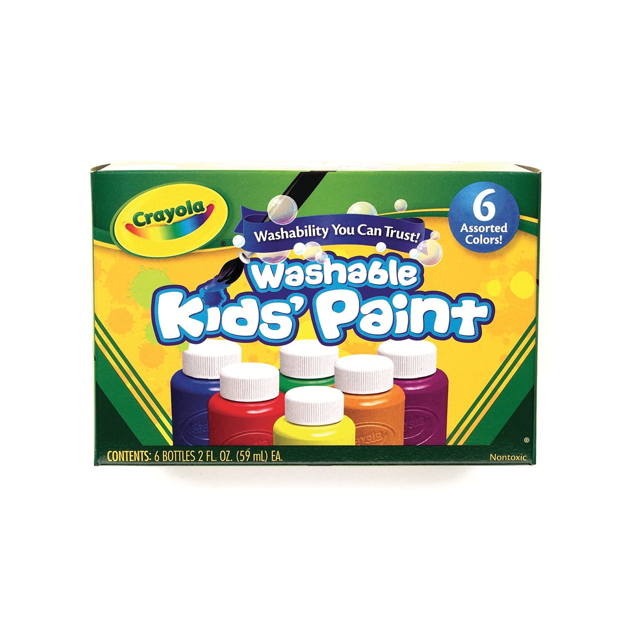 Crayola Washable Kids' Paint Set, 6-Colors