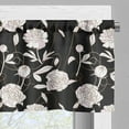 thumbnail image 3 of Ambesonne Flower Window Valance, Botany Peonies Illustration, 54" X 12", Charcoal Grey and White, 3 of 5